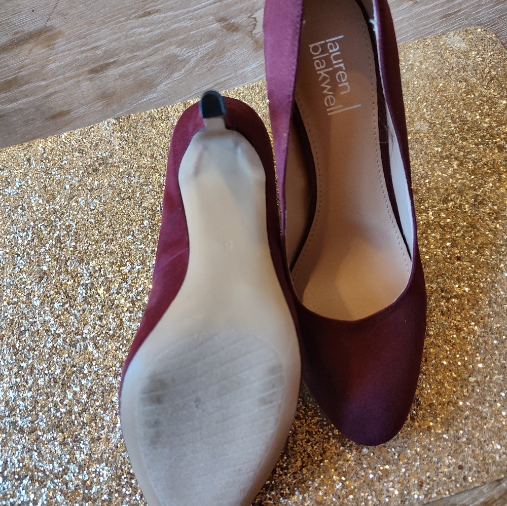 Burgundy Velvet/Suede Heels